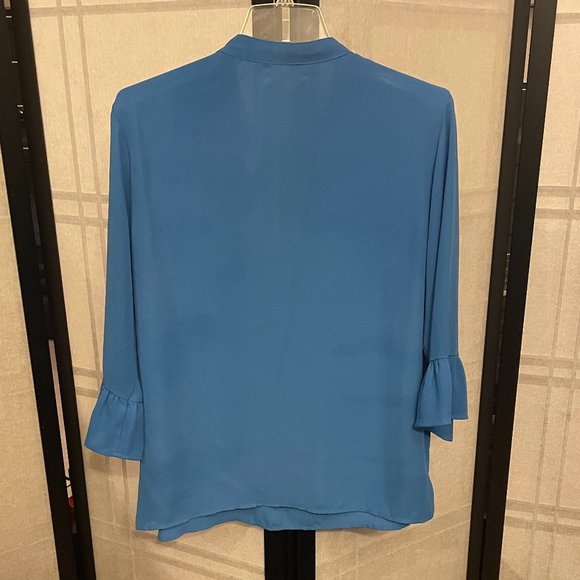 NSR Blue Polyester Blouse With Bell Sleeves - Picture 7 of 7